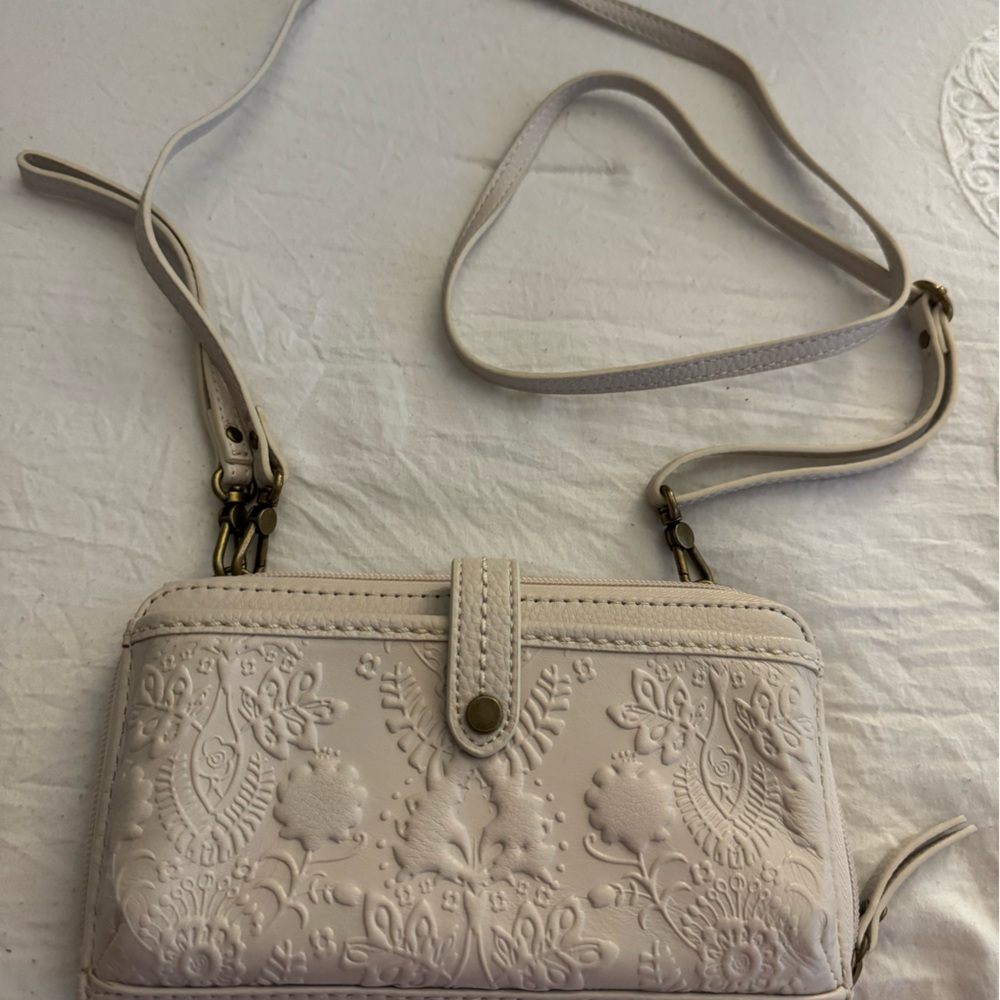 The Sak Cream Embossed Crossbody Bag